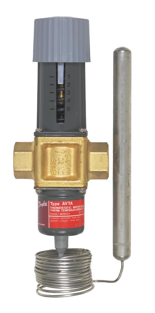 003N4132 Thermostatisch koelwaterventiel AVTA-25 G1 inw. 0-30 gr. C cap. 2 mtr. huis messing
